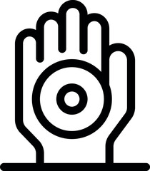 Poster - Hand holding a circle shape with a hole, symbolizing focus and precision in a simple and powerful way