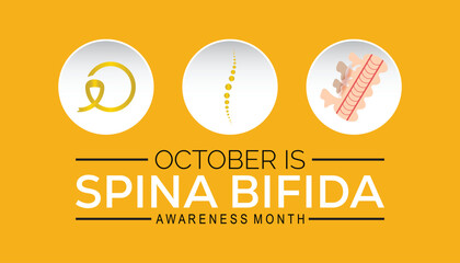 Wall Mural - Spina Bifida Awareness Month is observed every year on October. Medical Healthcare Awareness concept. background, placard, banner template Vector illustration design.