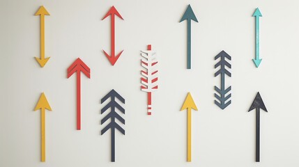 Poster - Imagine a set of arrows in various shapes and colors for a data visualization tool.
