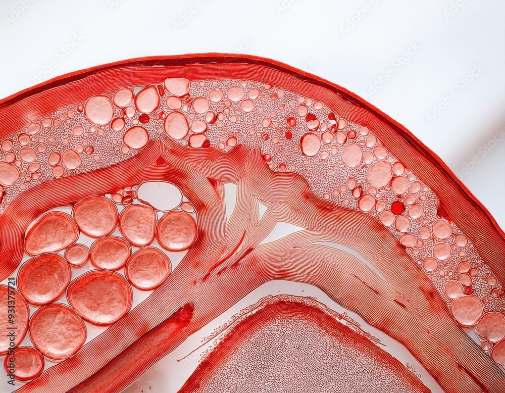 Human Artery Cross Section with Red Blood Cells Stock Illustration ...