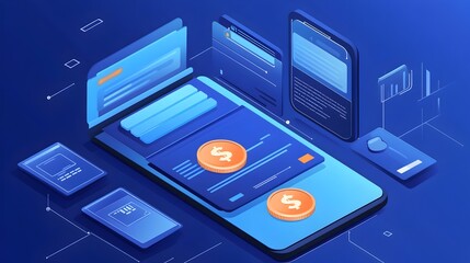 Poster - Digital Wallet Interface with Savings and Budgeting Tools for Financial Planning