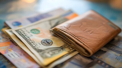 Aufkleber - Digital Wallet Showcasing Currency Exchange Rates for Seamless International Travel