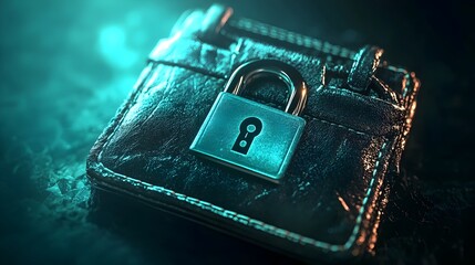Poster - Digital Wallet with Lock Icon Symbolizing Privacy and Security in Online Transactions