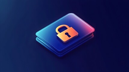 Poster - Secure Digital Wallet with Lock Icon for Private Online Transactions and Payments