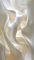 Poster - Abstract Flowing White Fabric, Soft and Smooth Texture, Elegant and Minimalist Design