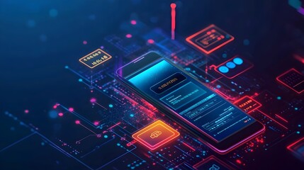 Poster - Sleek Digital Wallet Interface with Loyalty Rewards and Value Added Services