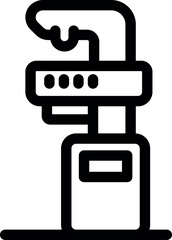 Poster - Line icon of mammography machine used for breast cancer screening and diagnosis in hospitals and clinics