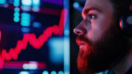 Aufkleber - A business intelligence (BI) analyst analyzes charts and financial reports of the stock market in his office using business intelligence (BI) analytics
