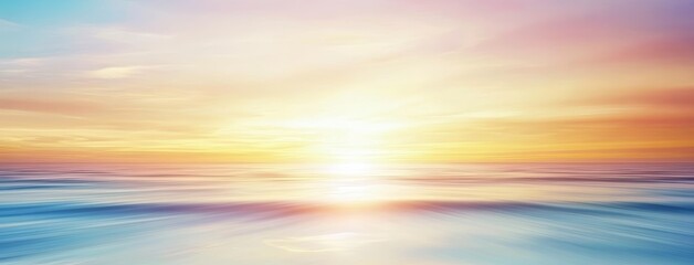 Wall Mural - It shows an ethereal summer sunset or sunrise, with a rich gradient of blue, purple, orange, red, and yellow colors.