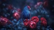 © Mark - The dark background of this picture depicts a lush floral paradise with colorful blooms and fluttering birds