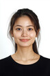 © 月 明 - Asian woman positive smile on white background, beauty positive smile