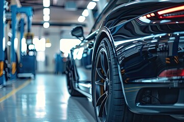 Canvas Print - car maintenance service in the background of a car repair shop