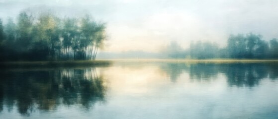 Blurred shot of an impressionistic landscape 