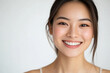© 月 明 - Asian woman positive smile on white background, beauty positive smile
