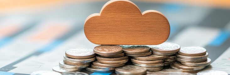 Aufkleber - The background is a stack of money coins with a trading graph. The concept of a financial investment is used to create a background. Financial meltdown, crypto currency digital economy.