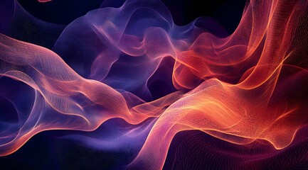 Wall Mural - Abstract Wavy Pattern with Orange and Purple Hues