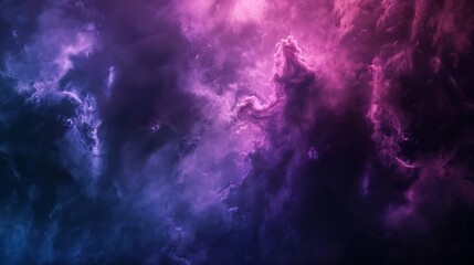 Poster - Black dark deep purple violet blue pink magenta fuchsia sky Storm rain cloud Fog smoke mist steam Gloomy night dramatic ominous sky Fantasy universe mystic Or spooky evil nightmare hor : Generative AI