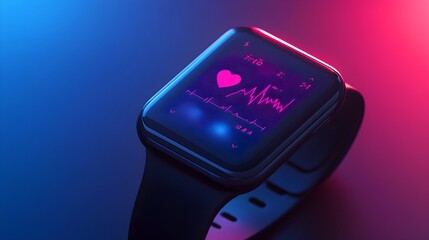 Poster - Sleek and modern smartwatch showcasing a clean digital interface with various health and fitness metrics including heart rate step count and sleep data