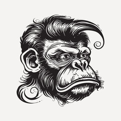 Sticker - Intricate monkey face illustration