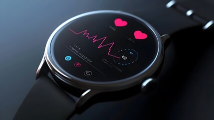 Poster - Sleek and Innovative Smartwatch Showcasing a Wide Range of Health and Fitness Tracking Metrics Including Heart Rate Step Count and Sleep Data for Comprehensive Wellness Monitoring
