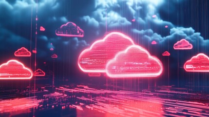 Wall Mural - Cloud Computing Data Network Illustration