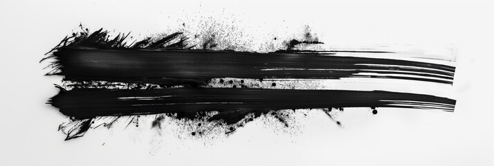 A black line with white splatters, possibly representing a line of smoke or a brushstroke. The black and white color scheme adds to the overall mood of the image