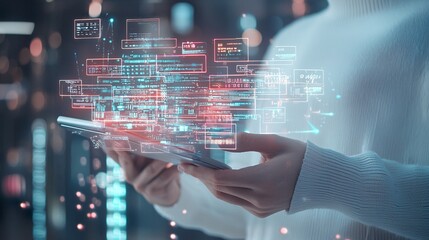 Poster - A person using a digital wallet in a virtual reality environment, representing immersive financial transactions, Wallet VR transaction, Immersive digital finance