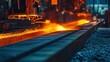 © Terablete - Molten metal pouring in a steel mill during evening shift