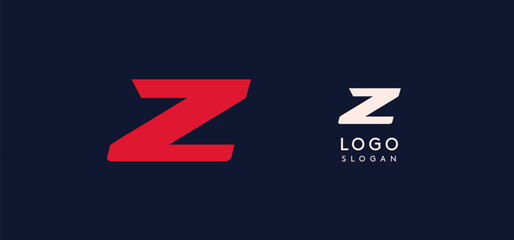 Poster - Wide bold red letter Z, modern dynamic logo for business identity of technological, automotive and sports business. Vector illustration.