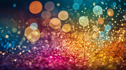 Wall Mural - rainbow colored glitter and bokeh background