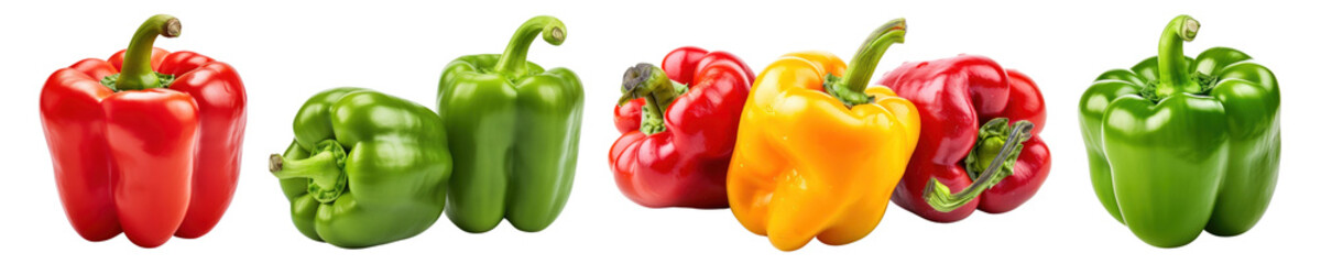 Wall Mural - bell pepper vegetable png cut out element set