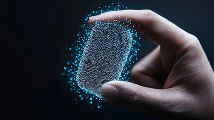 Poster - Digital wallet secured with biometric authentication, emphasizing advanced security features, Wallet biometric security, Secure digital finance