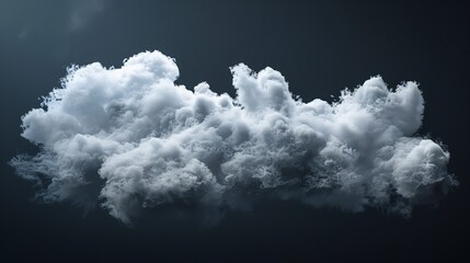 Aufkleber - Single cloud in air isolated on black background Fog white clouds or haze For designs isolated on black background Abstract cloud Cloud or dust isolated on black abstract cloud : Generative AI