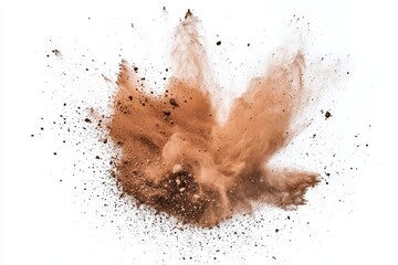 Poster - Sand or soil explosion isolated on white or transparent background