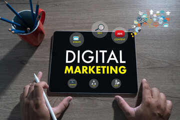 Poster - DIGITAL MARKETING creative workspace database for technology finance