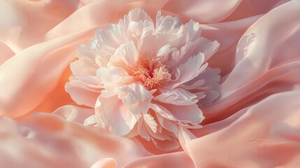 Poster - An elegant pink flower blooming on a soft pastel light background