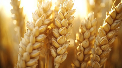 Sticker - Golden wheat stalks stand tall in a sunlit field during harvest season