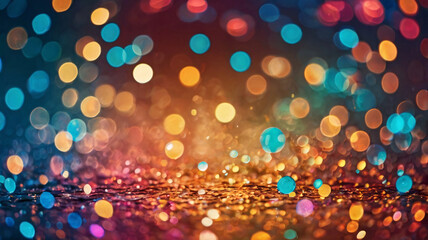 Wall Mural - rainbow colored glitter and bokeh background