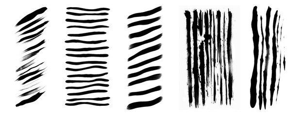 Poster - Abstract ink brush stroke  png cut out element set