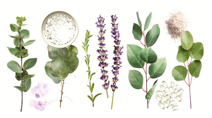 Poster - Illustrations of key ingredients like lavender flowers