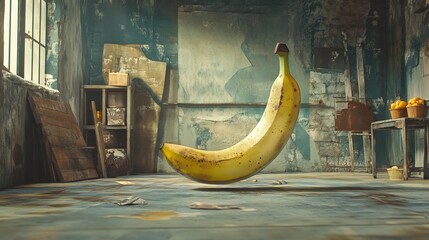 Wall Mural - A Banana in an Abandoned Room