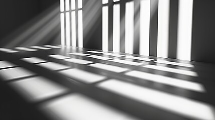 Aufkleber - Gray shadow and light blur abstract background on white wall  from window Dark stripe grey shadows indoor in room  background monochrome shadow overlay effect for backdrop and mockup d : Generative AI