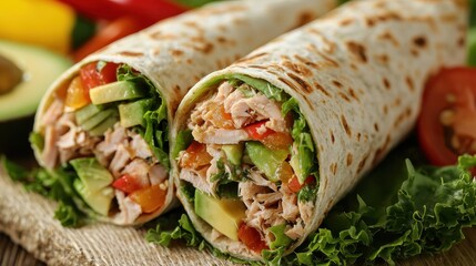 Delicious tuna wraps filled 