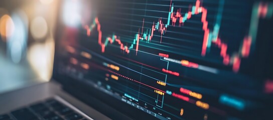 Poster - Stock Market Data Displayed on a Laptop Screen