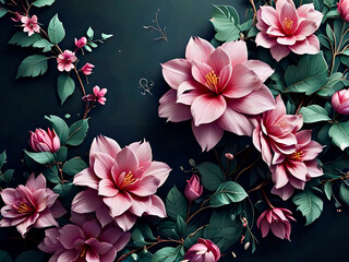 Wall Mural - background with flowers