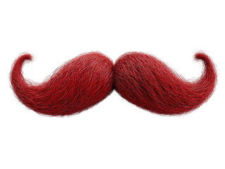 Wall Mural - Red fluffy mustache displayed against a transparent background