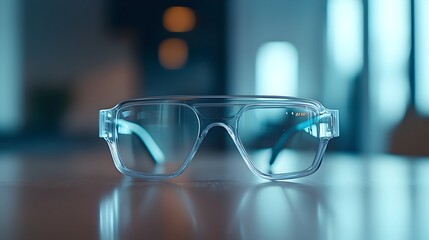 Poster - Innovative high tech fitness tracking glasses that monitor physical activity and display real time health metrics through an engaging augmented reality interface