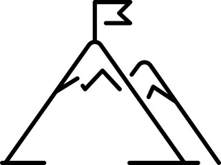 Wall Mural - Career icon. Mountain symbol. Linear style.