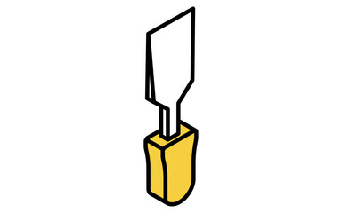 isometric simple line drawing tool icon, scraper