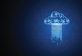Poster - cloud networking computing concept design. digital data transform download and upload. cloud technol